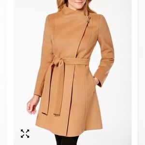 Michael Kors- Walker Belted Wrap Wool coat, Size Small